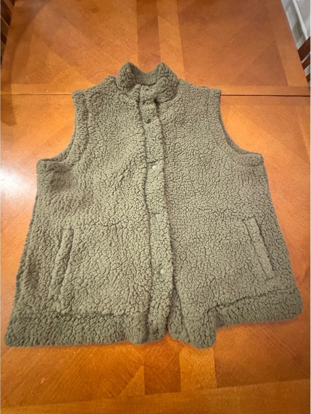 Women's Olive Green Fleece Vest Size XL 2913